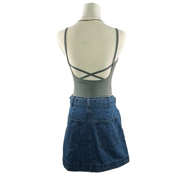 We the Free Women’s Jade Belted Denim mini Skirt Pockets Western Cowgirl | 27 - Picture 3 of 10